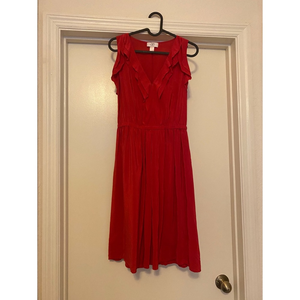 ❤️❤️ 100% SILK Romance Red ann taylor dress